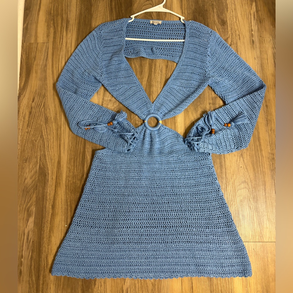 Cleo Crochet Dress Blue - size 8